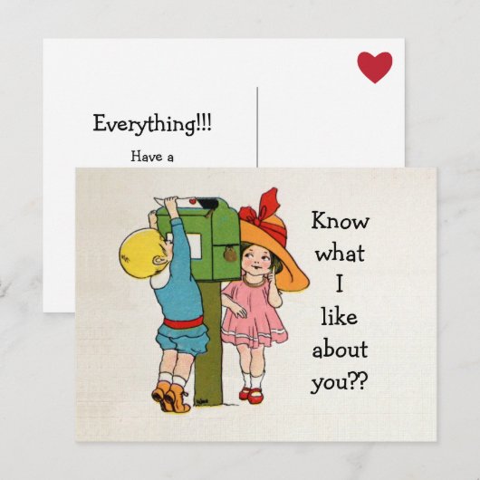  charmante valentijn feestdagenkaart (Voorkant / Achterkant)