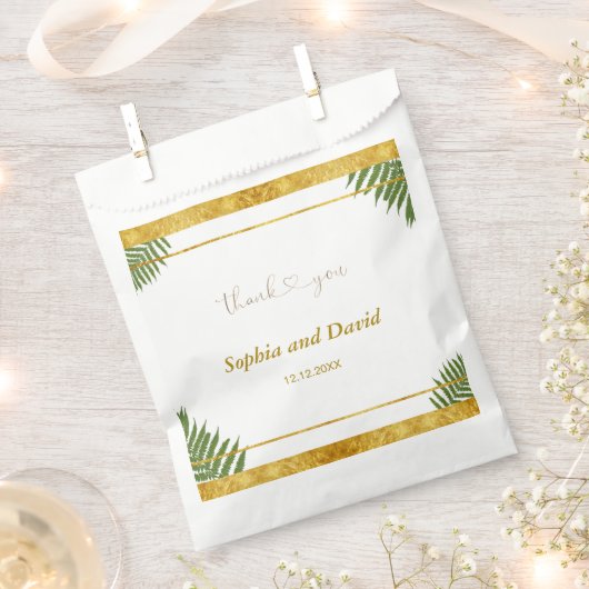 Charmante varen laat gouden folie bruiloft op maat bedankzakje (Geknipt)