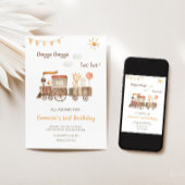 Charmante verjaardagstrein uitnodiging