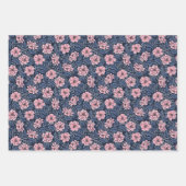 Charmante Victoriaans geïnspireerde Blauwe en Roze Inpakpapier Vel (Voorkant 3)