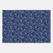 Charmante Victoriaans geïnspireerde Blauwe en Roze Inpakpapier Vel (Voorkant 2)