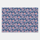 Charmante Victoriaans geïnspireerde Blauwe en Roze Inpakpapier Vel (Voorkant)