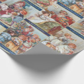 Charmante Victoriaans Kinderen met Vader Kerstmis Cadeaupapier (Hoek)