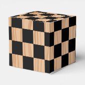 Charmante Vierkante Checkers Hart Markering Ontwer Bedankdoosjes (Achterkant)