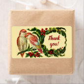 Charmante Vintage Liefdesvogels Bedank Sticker (Insitu)