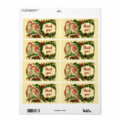 Charmante Vintage Liefdesvogels Bedank Sticker (Full Sheet)
