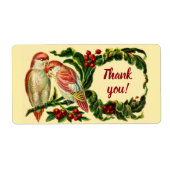 Charmante Vintage Liefdesvogels Bedankt Sticker (Voorkant)