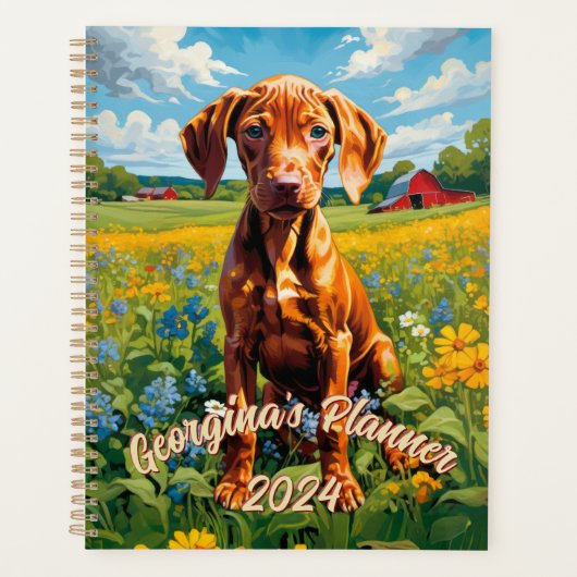 Charmante Vizsla Puppy, op Natuur geïnspireerd Planner (Voorkant)