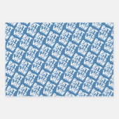 Charmante vleermuis Mitzvah Handlettering Joods Bl Inpakpapier Vel (Voorkant 3)