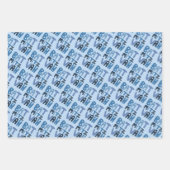 Charmante vleermuis Mitzvah Handlettering Joods Bl Inpakpapier Vel (Voorkant)