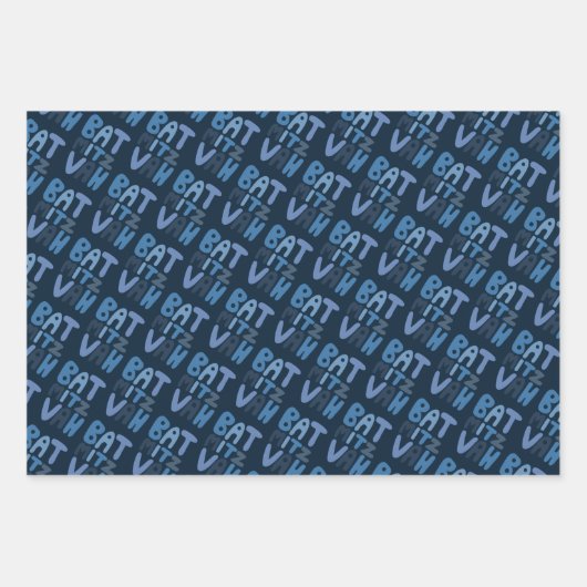 Charmante vleermuis Mitzvah Handlettering Joods Bl Inpakpapier Vel (Voorkant 2)