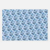 Charmante vleermuis Mitzvah Handlettering Joods Bl Inpakpapier Vel (Voorkant)