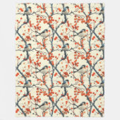 Charmante Vogels Deken met Autumn Flower Design (Voorkant)