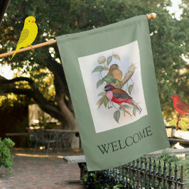 Charmante vogels WELKOM Kleurrijke Cottage Huisvlag