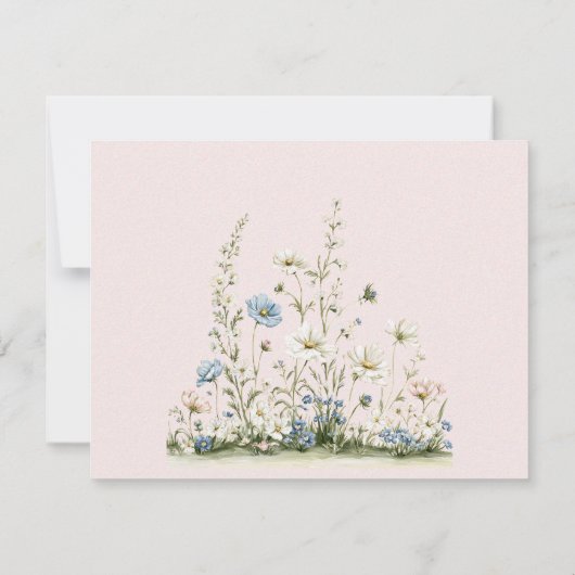 Charmante Vos en Bloemen All Purpose Flat Notitiekaartje (Achterkant)