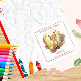 Charmante vos in de bosplaat vierkante sticker