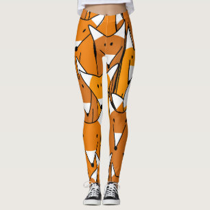 Charmante vossenfamilie: speels dierenpatroon leggings