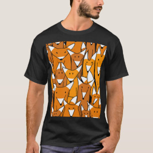 Charmante vossenfamilie: speels dierenpatroon t-shirt