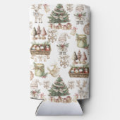 Charmante vrolijke kerst gepersonaliseerd seltzer blikjeskoeler (Achterkant)