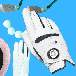 Charmante vrouwelijke golfkar Clubs Monogram Golf Handschoen