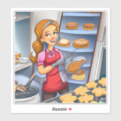 Charmante vrouwen bakken Sticker - (Vel)
