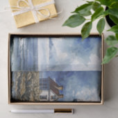 Charmante vuurtoren met golven tissuepapier (Geschenk)