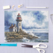 Charmante vuurtoren met golven tissuepapier (Craft)