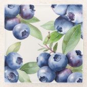 Charmante Waterverf Blueberry Onderzetter (Voorkant)