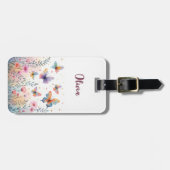 Charmante Waterverf Butterfly Meadow Bagagelabel (Voorkant horizontaal)