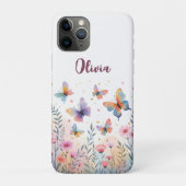 Charmante Waterverf Butterfly Meadow Case-Mate iPhone Case (Achterkant)