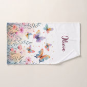 Charmante Waterverf Butterfly Meadow Handdoek (Handdoek)