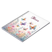 Charmante Waterverf Butterfly Meadow Notitieboek (Linkerzijde)