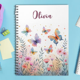 Charmante Waterverf Butterfly Meadow Notitieboek