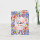 Charmante Waterverf Floral Botanical Moederdag Kaart (Voorkant)