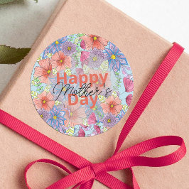 Charmante Waterverf Floral Botanical Moederdag Ronde Sticker