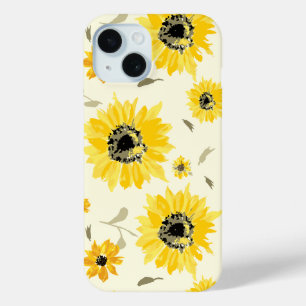 Charmante Waterverf Geel Zonnebloem iPhone 15 Case