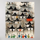 Charmante Waterverf Huis Print – Gezellige Home Ar (Voorkant)