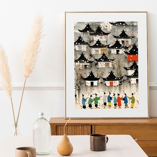 Charmante Waterverf Huis Print – Gezellige Home Ar