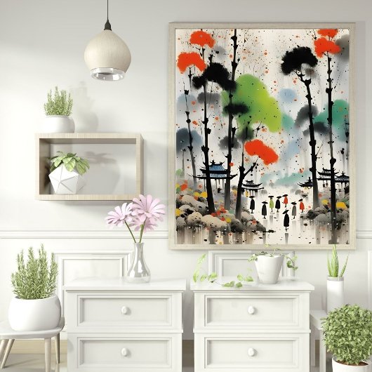 Charmante Waterverf Huis Print – Gezellige Home Ar