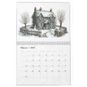 Charmante Waterverf huisjes Kalender (Feb 2027)