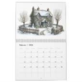 Charmante Waterverf huisjes Kalender (Feb 2026)