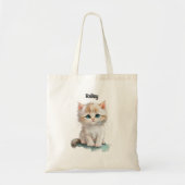 Charmante Waterverf kitten met blauwe ogen Tote Bag (Voorkant)