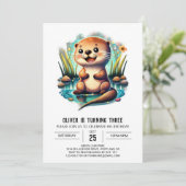 Charmante Waterverf Otter Verjaardagsuitnodiging Kaart (Staand voorkant)