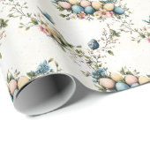 Charmante Waterverf Paasvogels & Bloemenlente Cadeaupapier (Rol Hoek)