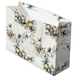 Charmante Waterverf Paasvogels & Bloemenlente Groot Cadeauzakje