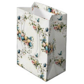 Charmante Waterverf Paasvogels & Bloemenlente Medium Cadeauzakje (Achterkant Gekanteld)