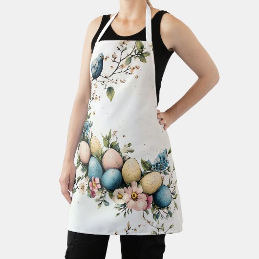 Charmante Waterverf Paasvogels & Bloemenlente Schort (Insitu)