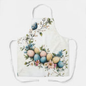 Charmante Waterverf Paasvogels & Bloemenlente Schort (Voorkant)