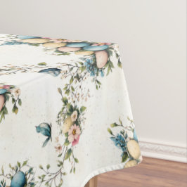 Charmante Waterverf Paasvogels & Bloemenlente Tafelkleed