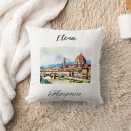 Charmante waterverf schilderkunst Florence in Ital Kussen